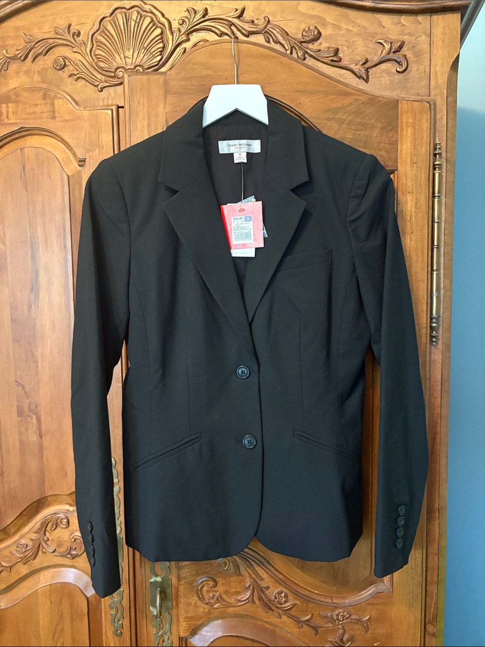 Isaac Mizrahi Black Tailored Single-Breasted Blazer